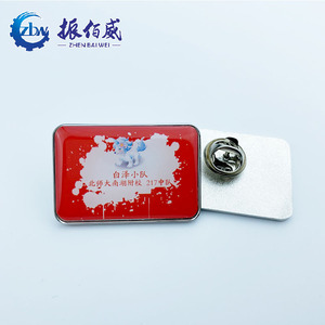 Pin <span class=keywords><strong>Logo</strong></span>, Cá Nhân Thiết Kế Hình Chữ Nhật Sticker Ve Áo Huy Hiệu Nhà Sản Xuất Tùy Chỉnh Chất Lượng Cao Epoxy In Ấn Tùy Chỉnh Kim Loại Mạ - Product Image 4