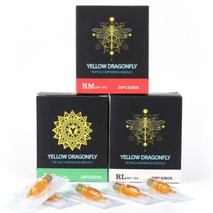 20pcs/kotak Jarum Cartridge Tato YELLOW <span class=keywords><strong>DRAGONFLY</strong></span> 3RL 5RL Flat Grosir Pabrik OEM/ODM logo Sekali Pakai untuk Seni Tubuh Tato - Product Image 5