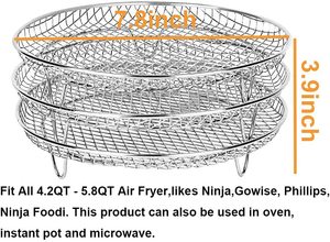 Accesorios para Freidora de Aire S057 de Acero Inoxidable, Rejilla de Deshidratación Apilable de Tres Niveles, Antiadherente y Segura para Alimentos - Product Image 6
