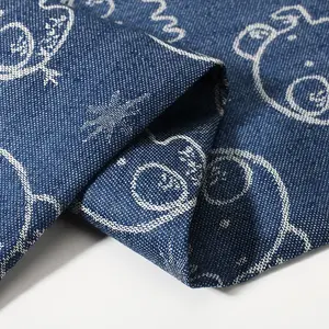 Factory price 100% cotton 13.5oz woven denim fabric animal print