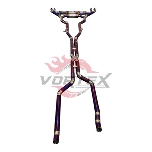 Sistema de Escape Catback Vortex Purple Titanium para BMW X5M F95 X6M F96 S63 4.4T V8 con Sistema Valvetronic y Puntas Cuádruples en Color Morado Quemado - Product Image 2