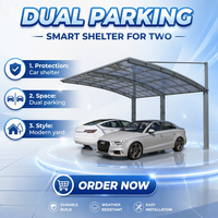 Abri de voiture en aluminium moderne, simple, imperméable et résistant aux intempéries, pour 3 véhicules, avec dimensions personnalisables pour usage hospitalier