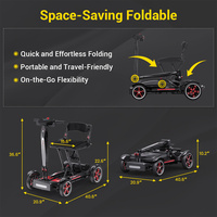 Nouvelle trottinette électrique intelligente à quatre roues pour personnes âgées et handicapées, avec batteries de cyclomoteur et carte à puce, scooter pour personnes à mobilité réduite
