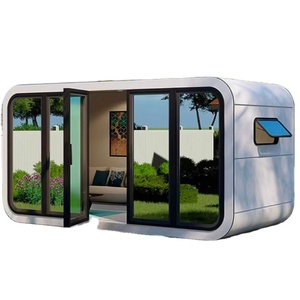 Mini casa prefabricada pequeña de lujo duradera modular con baño, cocina, hotel al aire libre, casa de cápsula espacial residencial - Product Image 1
