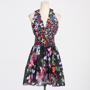 Mini Abito Estivo Casual Sexy e Snellente con Stampa, Senza Spalline, Senza Maniche, con Vita Impero per <span class=keywords><strong>Donna</strong></span> - Product Image 2