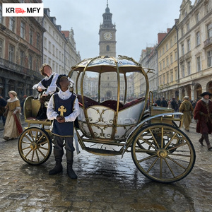 Chariot mobile pour événements, style Princesse, avec chevaux électriques, carrosse de mariage Cendrillon en fer, couleur personnalisable - Product Image 6