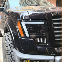 Untuk Ford F150 2009-2014 XL XLT SVT Raptor Lampu Depan Proyektor LED Bi Xenon DRL Sequential Flowing Upgrade Lampu Depan Truk