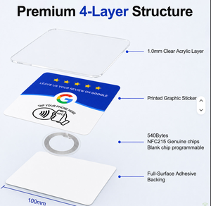 Autocollant NFC en acrylique de 10 cm pour avis Google en espagnol – Prêt à être expédié - Product Image 4