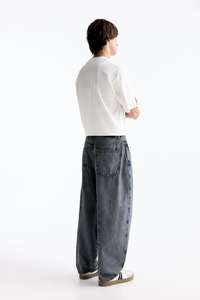 Jeans Oversize da Uomo Personalizzati, Stile Streetwear, Denim Lavato, Pantaloni Plissettati, Vestibilità <span class=keywords><strong>Balloon</strong></span>, Gamba Larga - Product Image 4