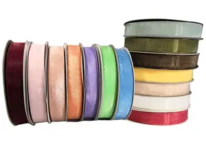 Bán Buôn Tùy Chỉnh Sheer Organza Ribbon Cuộn, Lụa Organza Ribbon 25Mm