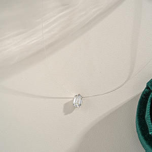 قلادة دموع حورية البحر متعددة الأنماط مجوهرات فضة إسترليني 1CT vs GRA Moissanite خانقات خط صيد شفافة للنساء - Product Image 4