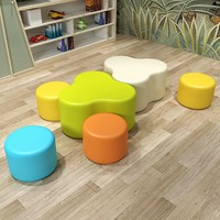 Ensemble de canapé et tabourets de bureau modulaires en tissu durable avec structure en bois - Mobilier commercial sectionnel moderne haute densité pour salon et chambre