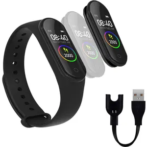 Banda inteligente M4 2020 Pulseiras Inteligentes IP67 Smartbands À Prova D' Água de Pressão Arterial Monitor de Rastreador De Fitness bandas de Música Controle Remoto