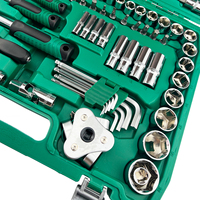 Jeu de clés à douille 121 pièces, kit d'outils de réparation automobile professionnel avec poignée à cliquet et clés mixtes