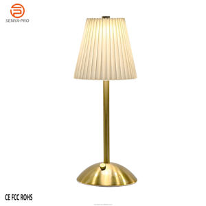 Lampe de <span class=keywords><strong>table</strong></span> en tissu Senya-<span class=keywords><strong>Pro</strong></span> avec batterie rechargeable intégrée, lumière LED de bureau <span class=keywords><strong>à</strong></span> intensité variable multicolores, idéale pour les événements de mariage - Product Image 1