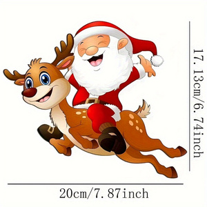 Autocollant en vinyle père noël et renne véhicule festif et <span class=keywords><strong>moto</strong></span> accessoires de voiture de noël durables autocollants de décoration - Product Image 6