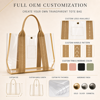 Sac fourre-tout transparent personnalisé en PVC transparent avec logo, couleur et taille sur mesure pour marque privée