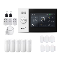 Système d'Alarme Tuya Écran IPS de 4.3 Pouces Système d'Alarme GSM Wifi pour Sécurité Domestique Rappel Vocal Écran Tactile Compatible Alexa Google Home