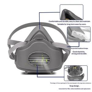 Mascarilla de media cara reutilizable y lavable con filtro de partículas, a prueba de polvo, para minería de carbón, uso industrial, decoración y protección, 3200 - Product Image 2
