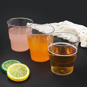 transparent ps hard plastic fruit pudding cup disposable airline wine glass for sale