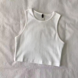 Tops cortos de Fitness con cuello redondo para <span class=keywords><strong>mujer</strong></span>, camiseta <span class=keywords><strong>sin</strong></span> mangas Sexy básica, ropa deportiva con estampado, <span class=keywords><strong>camisetas</strong></span> <span class=keywords><strong>sin</strong></span> mangas recortadas ecológicas - Product Image 2