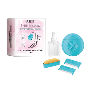 Eohoe มีดโกนอเนกประสงค์สำหรับผู้หญิงแบบ3-in-1ชุดโกนหนวดทำความสะอาดร่างกายอ่อนโยนผลิตภัณฑ์เพื่อสุขอนามัยของผู้หญิง - Product Image 1