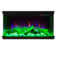 Cheminée électrique encastrée à effet de flamme 6 couleurs avec télécommande 60''42'' 3 côtés