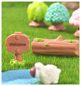 Decoración Moderna para el Hogar, Mini Jardín de Resina, Letrero de Bienvenida, Valla, Tronco de Árbol, Flecha, Señal de Carretera, Lindas Mini Figuras, Amor de Hadas - Product Image 5