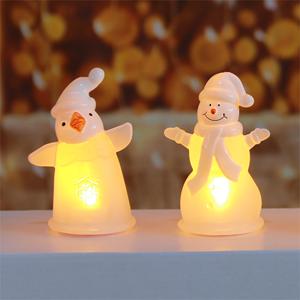 Mini Luces LED de Navidad Blanco Cálido con Diseño de Santa/Muñeco de Nieve, 7.5x5.3x11cm, Ecológicas, Funcionan con Pilas, Gran Venta con Precio de Mayoreo - Product Image 2
