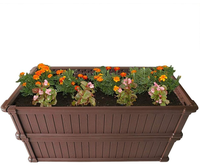 Boîtes de jardin surélevées en plastique brun de haute qualité de 2 pieds par 4 pieds pour la plantation de légumes à fleurs en plein air