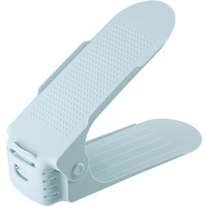 Adjustable <b>Shoe</b> <b>Rack</b> Double Layer Plastic <b>Storage</b> Organizer Portable Standing Type Rectangular Solid Color No Installation - Product Image 3