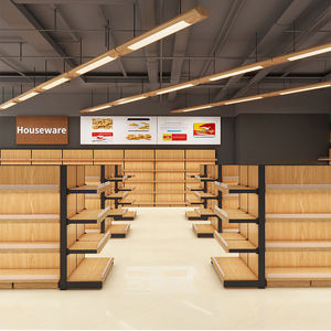 Étagères de supermarché double face personnalisées à usage intensif Support d'affichage en stratifié autoportant à hauteur réglable pour grand magasin - Product Image 3