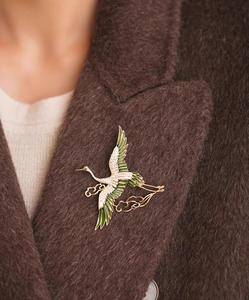 Vintage Green Enamel Wings Rhinestone Crane Clouds Brooches for Women Flying Phoenix Birds Lapel <b>Pins</b> Animal <b>Badge</b> Party Jewelry - Product Image 6