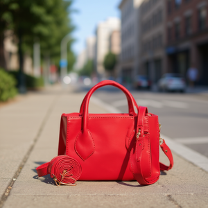 Sac bandoulière en cuir rouge Fana Layla, style vintage, à sangle unique, imperméable, pour usage quotidien - Product Image 2