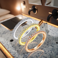 Oahlan Dames 925 Sterling Zilveren Trouwring 2Mm Verlovingsjuwelen Met Zirkoon Valentijnsdag
