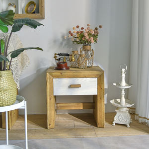 New Arrivals ART NEST French Accent Farmhouse Furniture Rustic Solid Wood Handmade Bedside Nightstand Small <b>Drawer</b> for <b>Bedroom</b> - Product Image 3