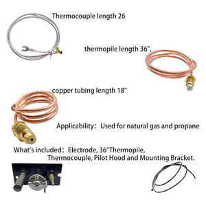 Conjunto de Piloto de <span class=keywords><strong>Cobre</strong></span> <span class=keywords><strong>para</strong></span> <span class=keywords><strong>Gas</strong></span> Propano (<span class=keywords><strong>LP</strong></span>) de Baja Presión <span class=keywords><strong>para</strong></span> Chimeneas y Insertos Astria, Piezas de Repuesto <span class=keywords><strong>para</strong></span> Piloto con Termopar - Product Image 5