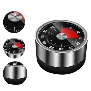 Wholesale Stainless Steel Mechanical Kitchen Rotate <b>Timer</b> Waterproof & Eco-Friendly Touch Control Round 60-Minute Countdown - Product Image 1