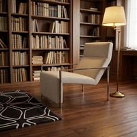 Fauteuil de salon moderne pour hôtel ou villa, avec structure en acier inoxydable et revêtement en velours, fauteuil d'appoint en cuir véritable pour la détente