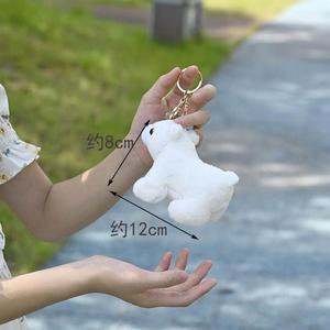 8cm mignon ours blanc poupée en peluche porte-clés jouets polaire pendentif porte-clés Mini peluche sac bijoux breloque - Product Image 5