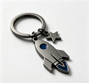 Custom Metal Rocket Keychain Zinc Alloy Pendant Key <b>Ring</b> Space Star Promotional Gift - Product Image 3