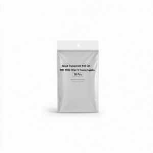 Borse trasparenti ILAN 9x25 cm con striscia bianca per forniture da cucito 30 pz - Product Image 1