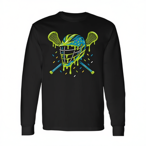 T-shirt à manches longues pour jeunes Lacrosse Ice Cream Drip Helmet Stick - Product Image 2