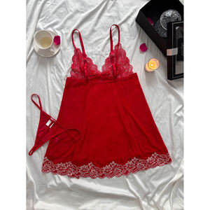 Set di Biancheria da Notte in Pizzo Verde per Donna XL, Elegante e Romantico, Vestaglia con Spalline, Lingerie Alla Moda e Sexy - Product Image 4