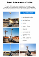 Remorque de surveillance solaire 6m avec mât manuel, tour de vidéosurveillance mobile standard US, panneau solaire 3*100W, unité de surveillance de sécurité hors réseau