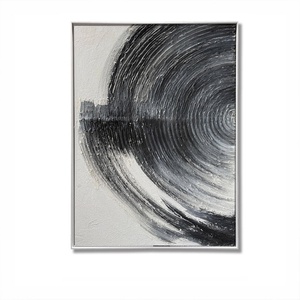 Peinture murale abstraite Wabi Sabi sur toile encadrée, œuvre d'art moderne pour la décoration intérieure du salon, de la chambre à coucher et du bureau - Product Image 6