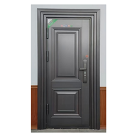 Porte de sécurité en acier, porte d'entrée antivol avec serrure de classe C pour appartement, maison résidentielle, homologuée CE, ignifuge 1,2 mm