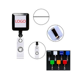 Porte-badge rétractable carré personnalisé avec logo imprimé - Product Image 1