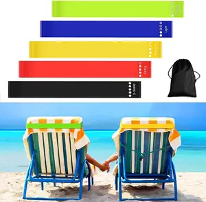 5 PCS Elastic Towel Bands Towel Clips for Beach Chairs Lightweight Wide Beach Towel Bands for Pool, Cruise Chairs