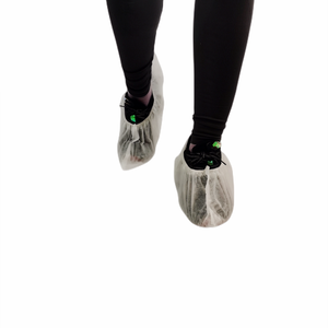 כיסויי נעליים חד פעמיים ידידותיים לסביבה ללא החלקה אטומים בפני אבק מגן לבן PP כפול אלסטי כיסויי נעליים לא ארוגים - Product Image 3